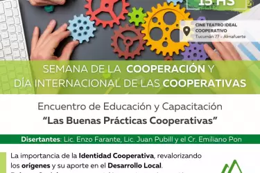 flyer encuentro de educacion y capaictacion ¨buenas practicas cooperativas¨